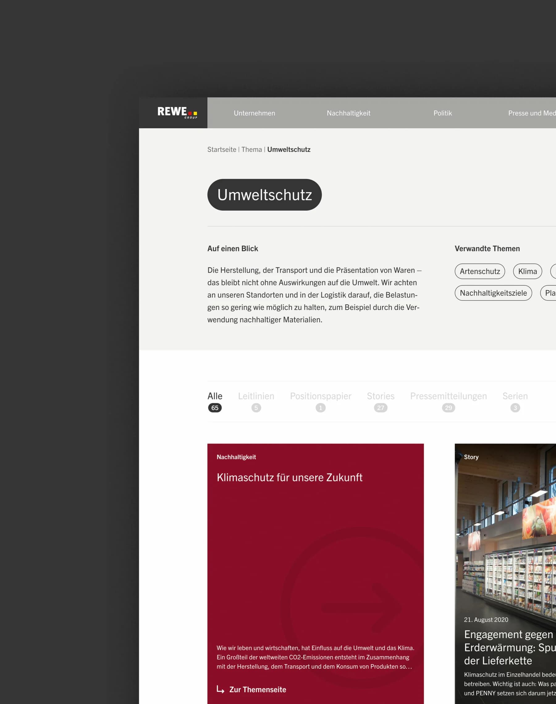 REWE Group Corporate Website Redesign - Image 1